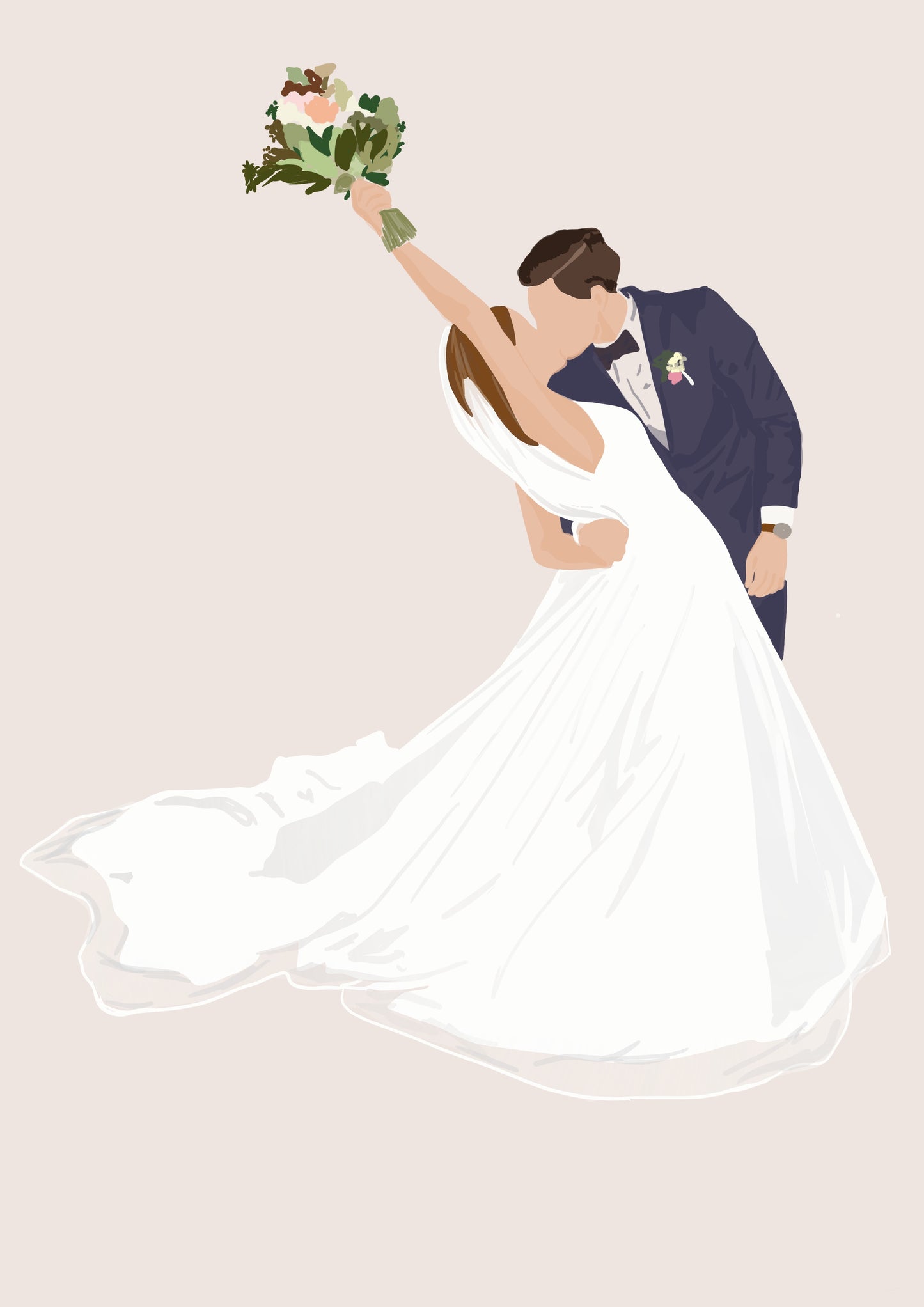 Custom Portrait - Minimalist Style - unique anniversary gift, wedding gift, birthday gift