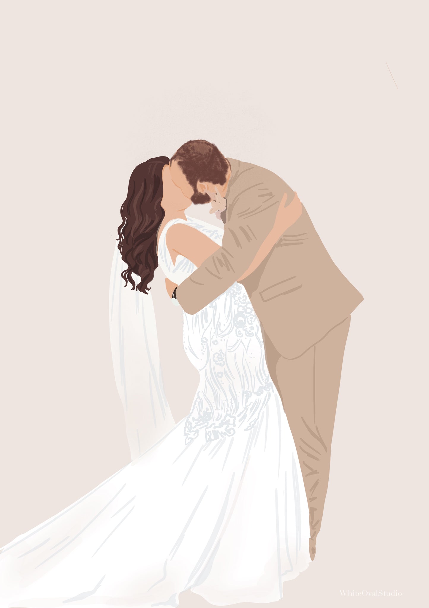 Custom Portrait - Minimalist Style - unique anniversary gift, wedding gift, birthday gift