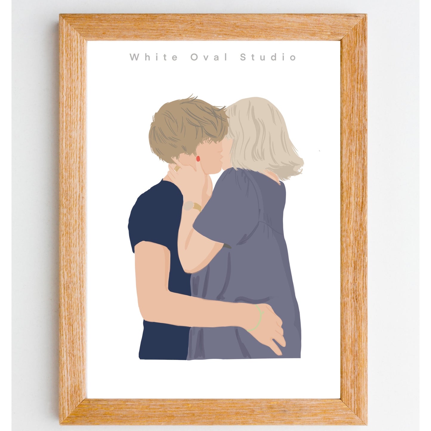 Custom Portrait - Minimalist Style - unique anniversary gift, wedding gift, birthday gift