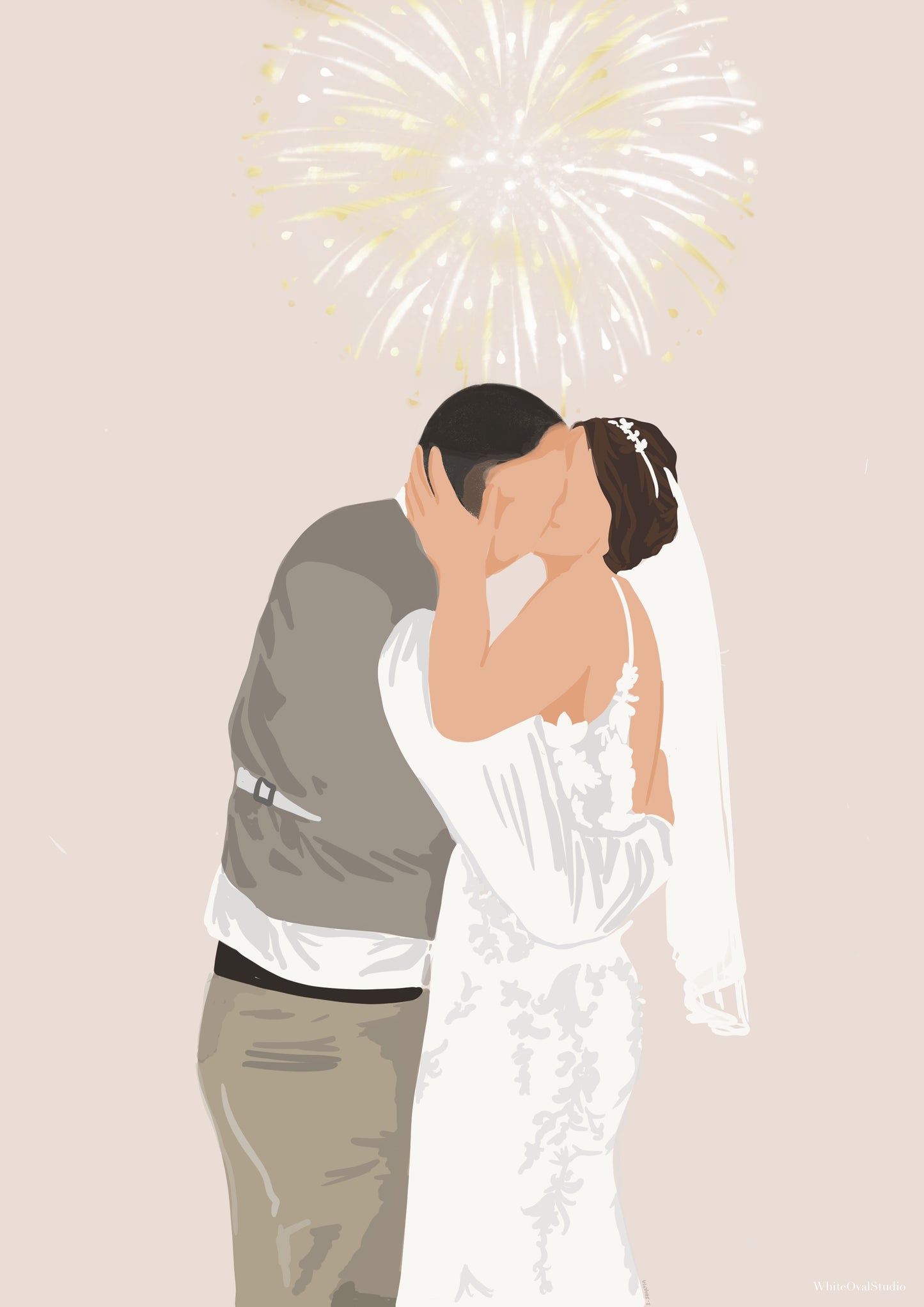 Custom Portrait - Minimalist Style - unique anniversary gift, wedding gift, birthday gift