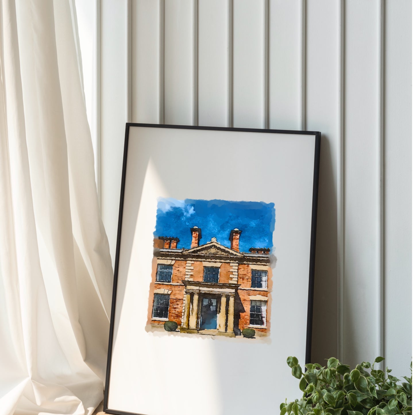 Custom house portrait in watercolour style, wedding venue portrait, or personalised building portrait