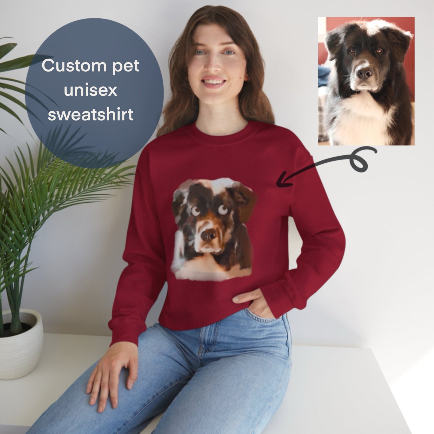 Custom Pet Portrait Sweatshirt – Your Pet’s Funniest Expressions (Eye Rolls, Bored Stares & More!)
Unisex Crewneck Sweatshirt