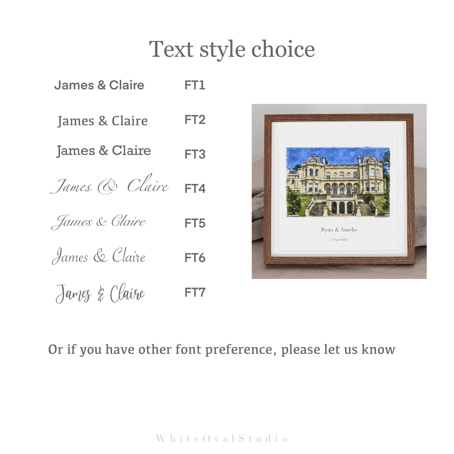 Custom house portrait in watercolour style, wedding venue portrait, or personalised building portrait