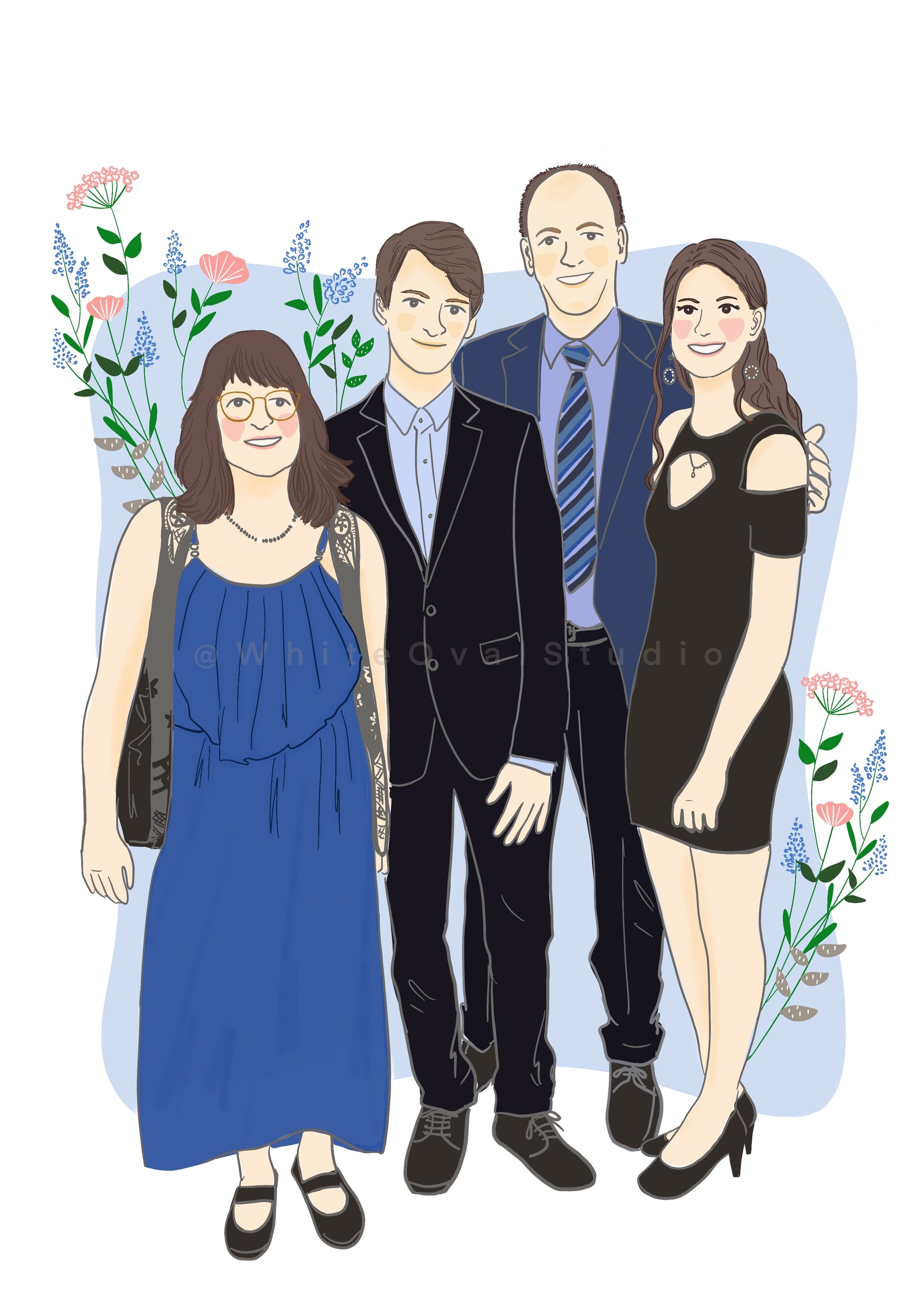 Custom illustration of family